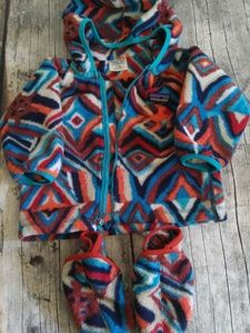 6-12 month fleece jacket and bootie lot Patagonia